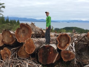 Oliver Stiefel of CRAG wishing that the legal system worked faster. On the ground at the Big Thorne sale, Prince of Wales Island, Alaska.