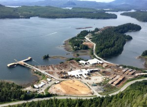 The Viking Lumber Company mill at Klawock, Prince of Wales Island. Viking is the last remaining large mill in Southeast Alaska.