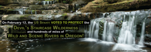 US Senate voted to protect the Devil's Staircase Wilderness and hundreds of miles of Wild and Scenic Rivers in Oregon