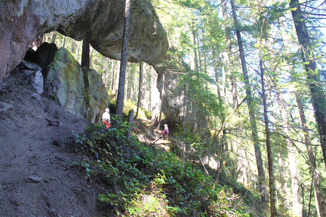 This natural arch was discovered in an Umpqua Sweets proposed clearcutting unit (photo by Cascadia Wildlands)