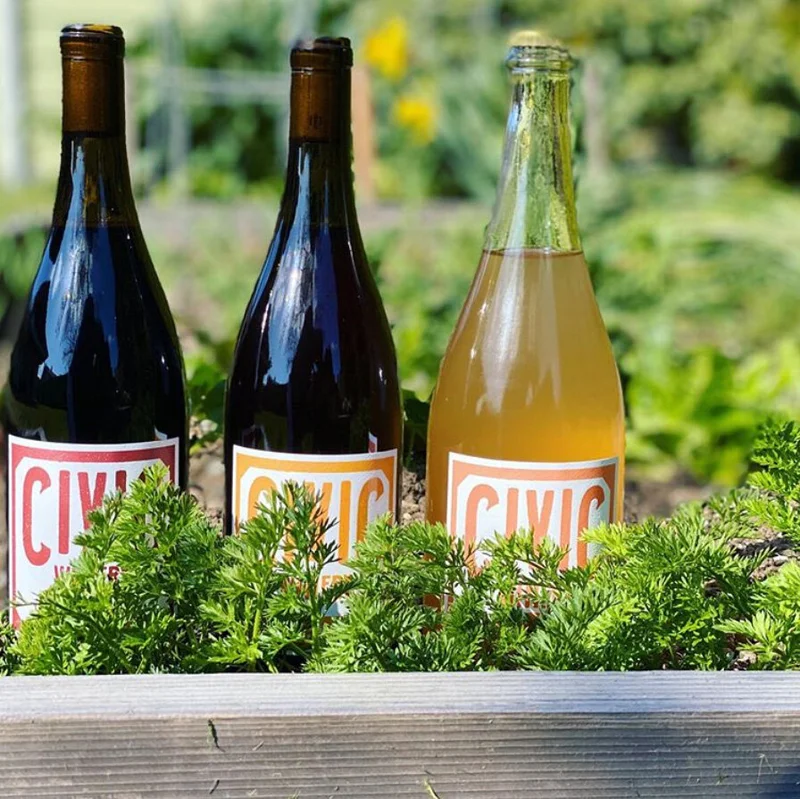 Civic wines in bottles
