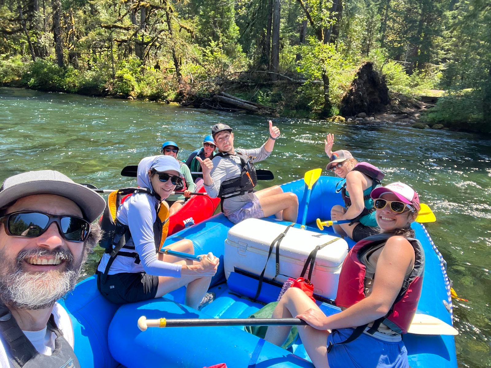 Some of the Cascadia staff and legal interns enjoying a fun float down the McKenzie River (photo by Cascadia Wildlands)